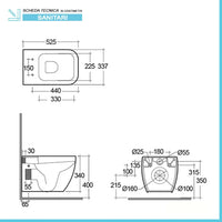 Water singolo sospeso Metropolitan bianco completo di Copriwater avvolgente