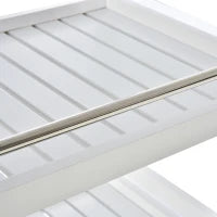Carrello da Cucina Portavivande in Legno con 3 Ripiani e Ruote, 45x38x78cm, Bianco