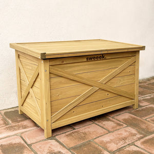 Cassapanca in legno di abete 80cm, marrone naturale