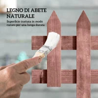 Staccionata in Legno di Pino da 12 Pezzi per Aiuole, Giardino e Orto, Altezza 34cm