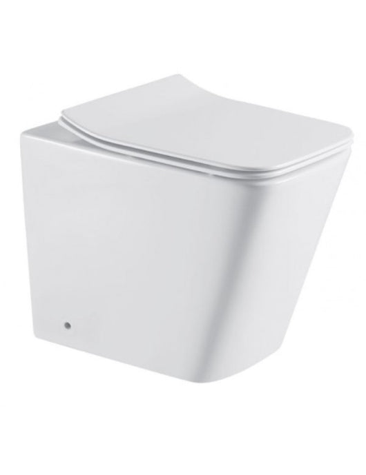 WC da appoggio bianco senza bordo Tornado DOUA 52,5x35,5x41 cm con sedile WC
