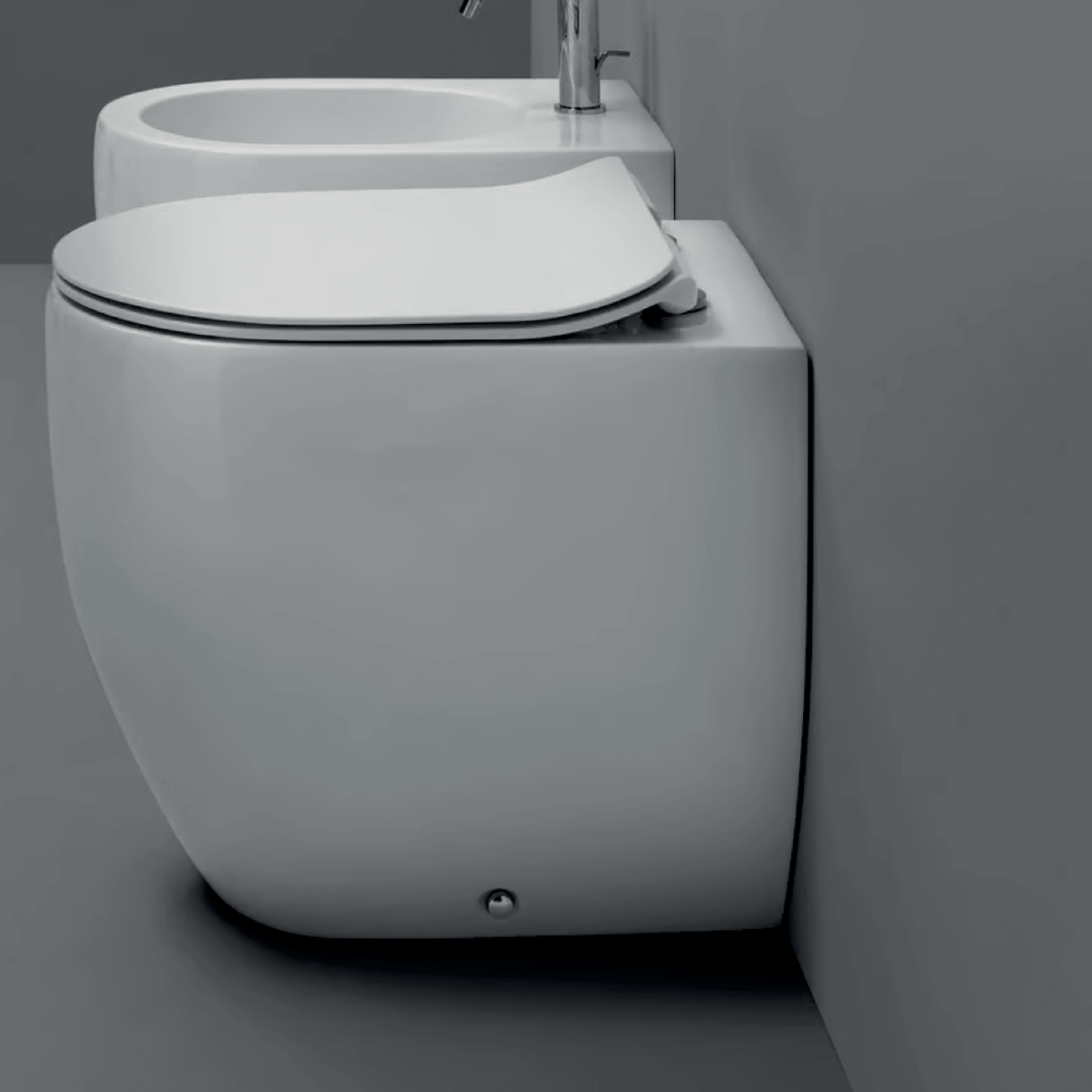 Wc Da Terra Kerasan Filo Muro Bianco Lucido "Flo 52"