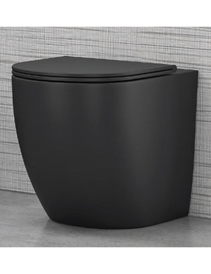 WC MILOS nero senza brida 57x36x38 cm con sedile WC con chiusura ammortizzata