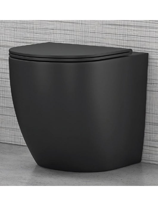 WC MILOS nero senza brida 57x36x38 cm con sedile WC con chiusura ammortizzata