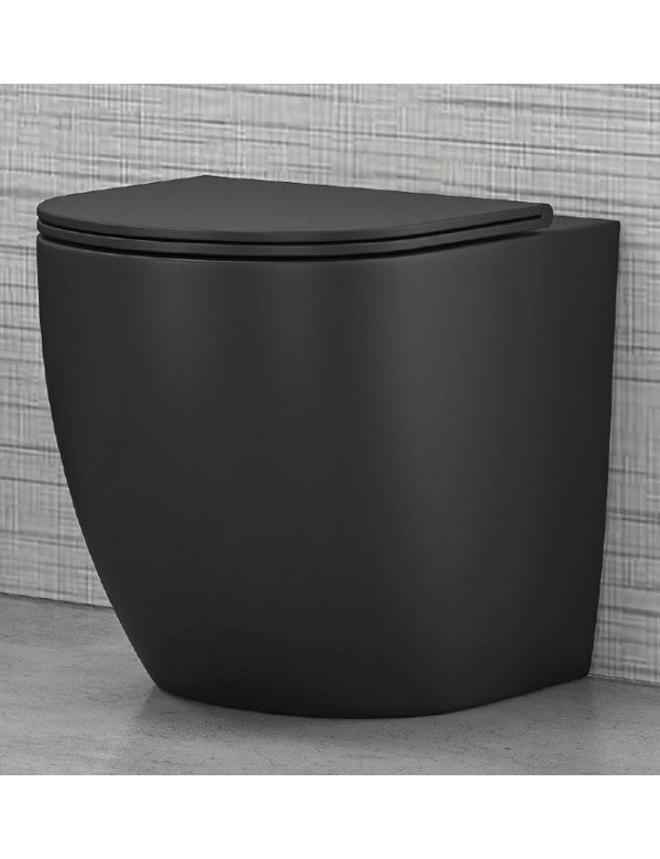 WC MILOS nero senza brida 57x36x38 cm con sedile WC con chiusura ammortizzata