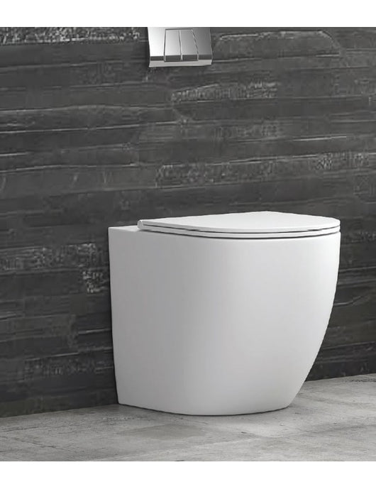 WC bianco opaco Rimless MILOS 57x36x38 cm con sedile WC