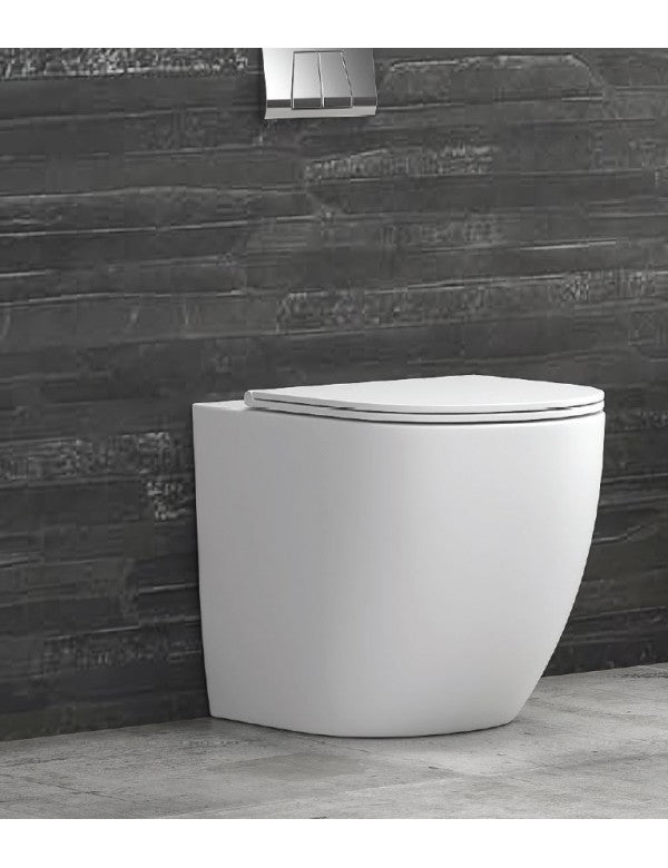 WC bianco opaco Rimless MILOS 57x36x38 cm con sedile WC