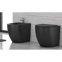 WC MILOS nero senza brida 57x36x38 cm con sedile WC con chiusura ammortizzata