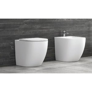 WC bianco opaco Rimless MILOS 57x36x38 cm con sedile WC