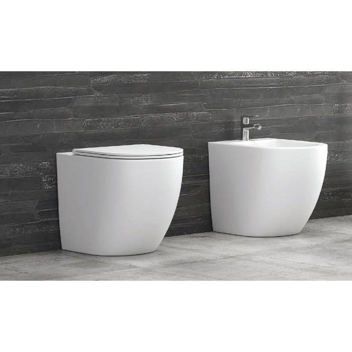 WC bianco opaco Rimless MILOS 57x36x38 cm con sedile WC