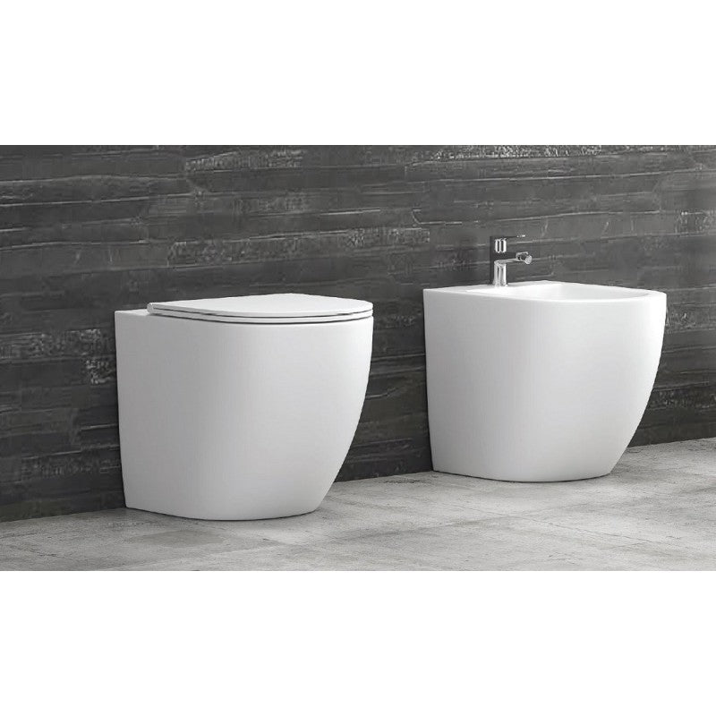 WC bianco opaco Rimless MILOS 57x36x38 cm con sedile WC