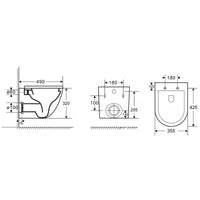 WC senza brida bianco sospeso MILOS 49x37x36 cm con sedile WC a chiusura ammortizzata