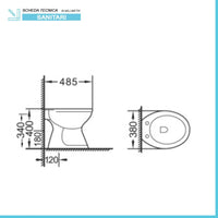 Wc singolo tradizionale in ceramica con scarico a terra linea Zeta