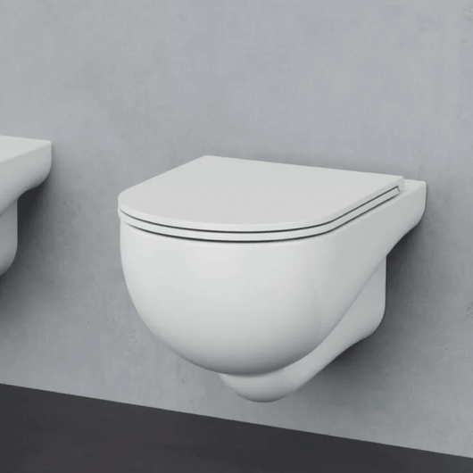 Wc Sospeso Senza Brida Azzurra Ceramica "Nuvola" Bianco Lucido