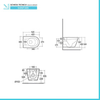 Wc Sospeso RIMLESS Rak Collezione Resort Bianco senza brida