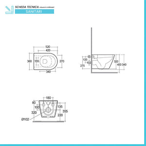 Wc Sospeso RIMLESS Rak Collezione Resort Bianco senza brida