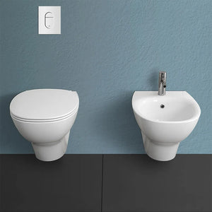 Wc sospeso Rimless serie Morning in ceramica con scarico a parete