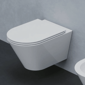 Wc Sospeso Senza Brida Azzurra Ceramica "Forma" Bianco Lucido