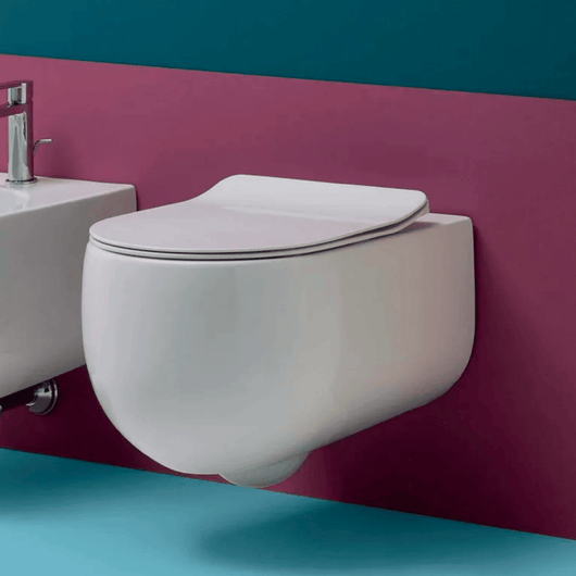 Wc Sospeso Senza Brida Kerasan "Flo 54" Bianco Lucido