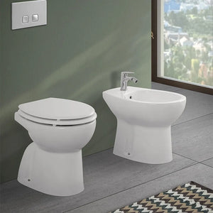 Wc tradizionale a pavimento in ceramica bianco lucido con brida  Flora