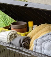 Baule da Giardino Springwood, 305L, Effetto Legno, Marrone, 123x53,5x57H cm