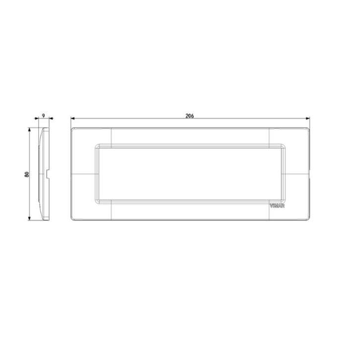 Placca vimar modello plana 7 moduli tecnopolimero 14657 *** colore avorio, confezione 1