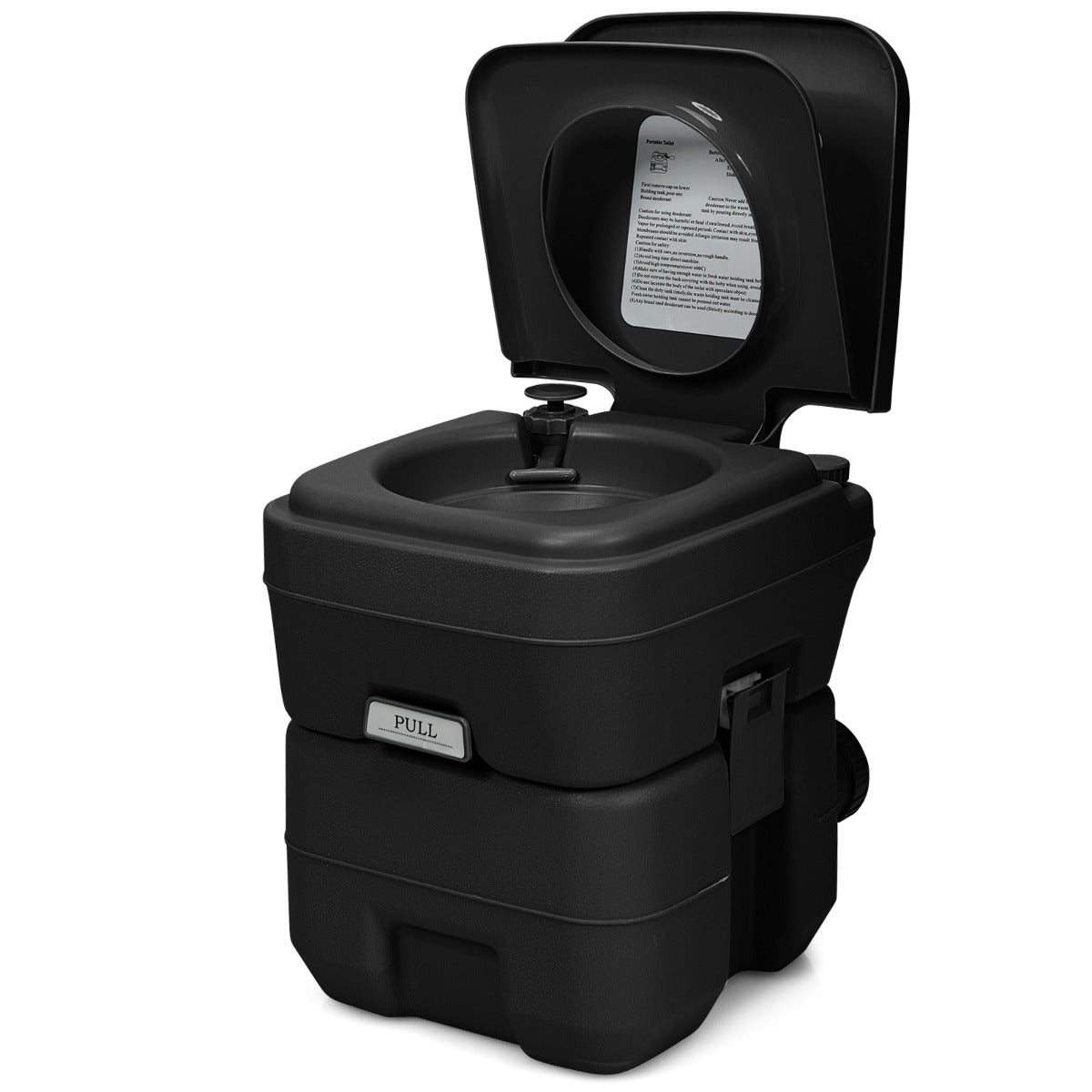 20L Toilette portatile chimico da campeggio WC da campeggio carico 100kg Nero-Docce e toilette portatili