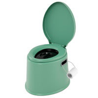 Toilette da viaggio portatile per esterni leggera con secchio interno rimovibile-Supporto per carta igienica rimovibile Verde