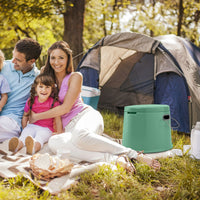 Toilette da viaggio portatile per esterni leggera con secchio interno rimovibile-Supporto per carta igienica rimovibile Verde