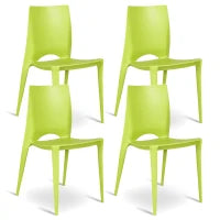 E-STYLO Sedia in polipropilene verde, impilabile, 41cm X 44cm H. 84cm.