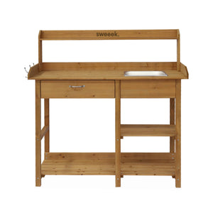 Tavolo da coltivazione in legno, marrone naturale