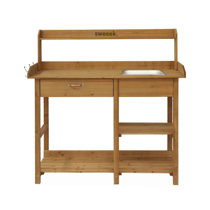 Tavolo da coltivazione in legno, marrone naturale