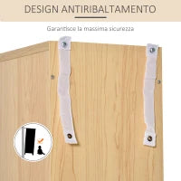 Mobile Libreria Porta CD a 12 Ripiani per 204 CD, in MDF e Truciolato, 21x20x175 cm, color Legno