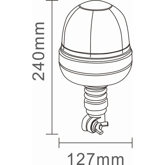 LAMPEGGIANTE GIROFARO 24 LED 12-24V BASE FLESSIBILE 16W MACCHINE AGRICOLE AMA