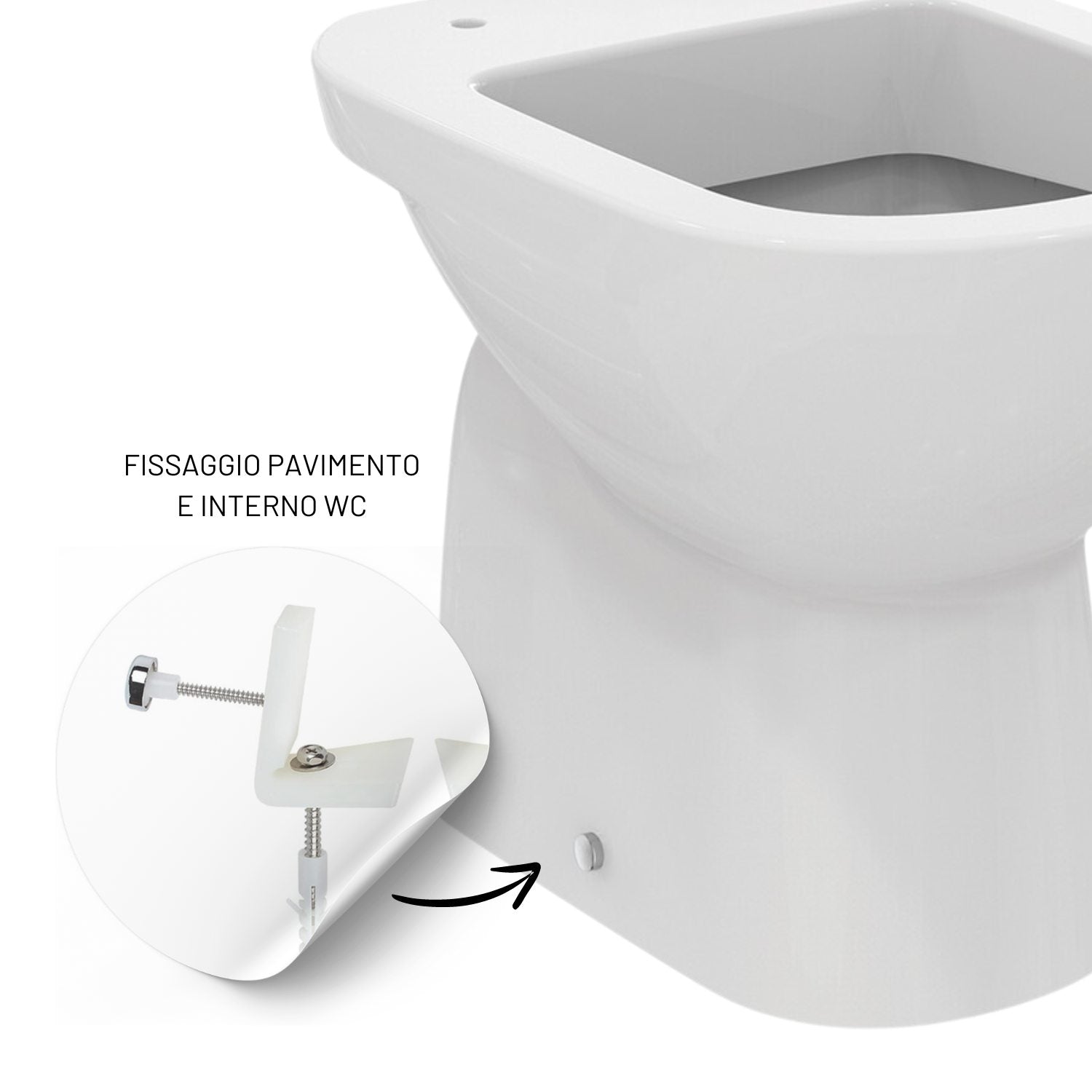 Kit completo di viti e staffe di fissaggio per sanitari a pavimento standard *** confezione 1