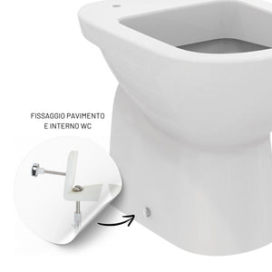 Kit completo di viti e staffe di fissaggio per sanitari a pavimento standard *** confezione 1