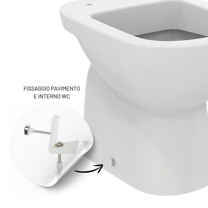 Kit completo di viti e staffe di fissaggio per sanitari a pavimento standard *** confezione 1