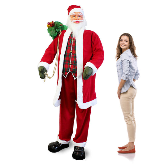 [lux.pro] Babbo Natale che Canta e Balla 200 x 80 x 70 cm con Sensore di Movimento e Alimentatore