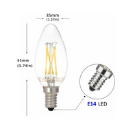 Optonica lampadine led a filamento c35 e14 4w alta efficienza e lunga durata *** temperatura colore lampada 4500k bia...