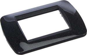 Placca living light international 3 posti tecnopolimero l4803 con supporto l4703 *** colore acciaio scuro, confezione 1