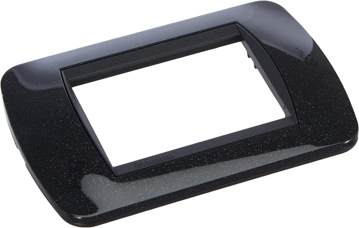 Placca living light international 3 posti tecnopolimero l4803 con supporto l4703 *** colore acciaio scuro, confezione 1