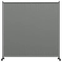 Pannello Paravento Esterno su Ruote per Giardino, Terrazza, Balcone, 183L x 30l x 181H cm, Grigio
