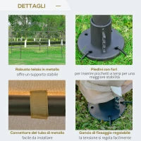 Gazebo da Giardino 3x3m in Metallo con Zanzariera e Tetto a 2 Livelli in Poliestere Cachi