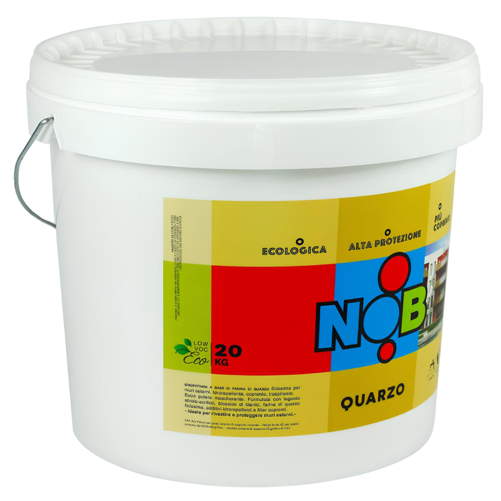 Pittura quarzo acrilica idrorepellente ecologica esterni coprente bianco nob *** formato 5 kg, confezione 1