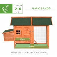 Pollaio in Legno Prefabbricato con Nido per la Cova e Casetta con Vassoio Estraibile