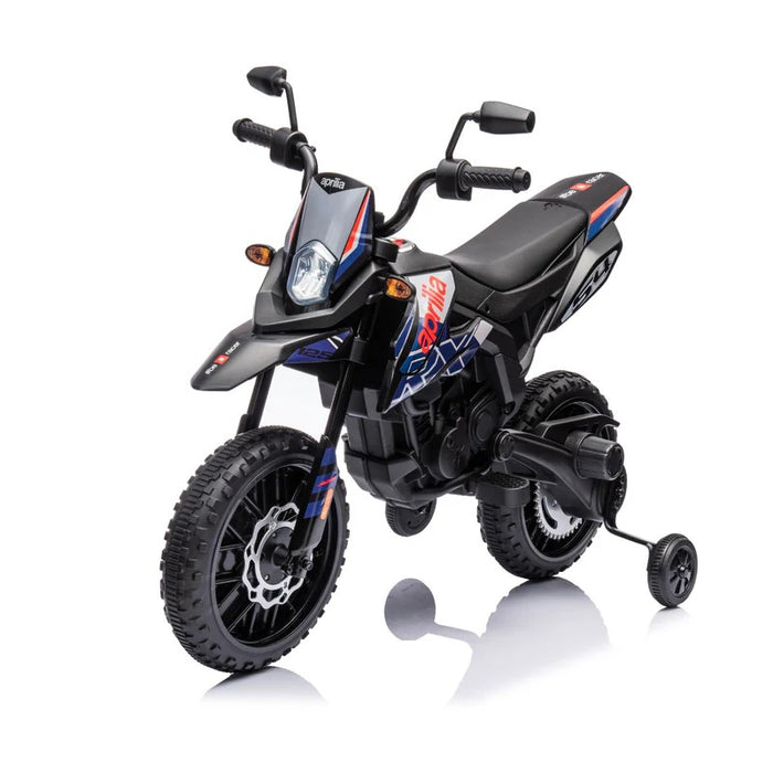 Moto Elettrica per Bambini Aprilia Racing RX125 12V Ruote in EVA-Blu