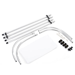 Tendalino Coprisole 130-150Cm Con Struttura Cromo Lucido Per Barche In Vetroresina