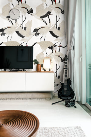 Carta da Parati Aironi Bianch Carta Vegana 250x200cm 5,5mq 