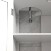 kleankin Mobile Sotto Lavabo Bagno con Armadietto a 2 Ante e 3 Ripiani Aperti in Legno, 90x30x60cm, Bianco