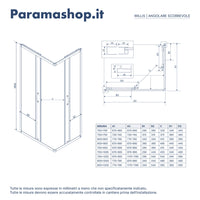 Box doccia angolare 70x120 cm serigrafato 4 mm profili neri | Willis